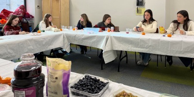 Group participating in a Tu B'Shvat Seder